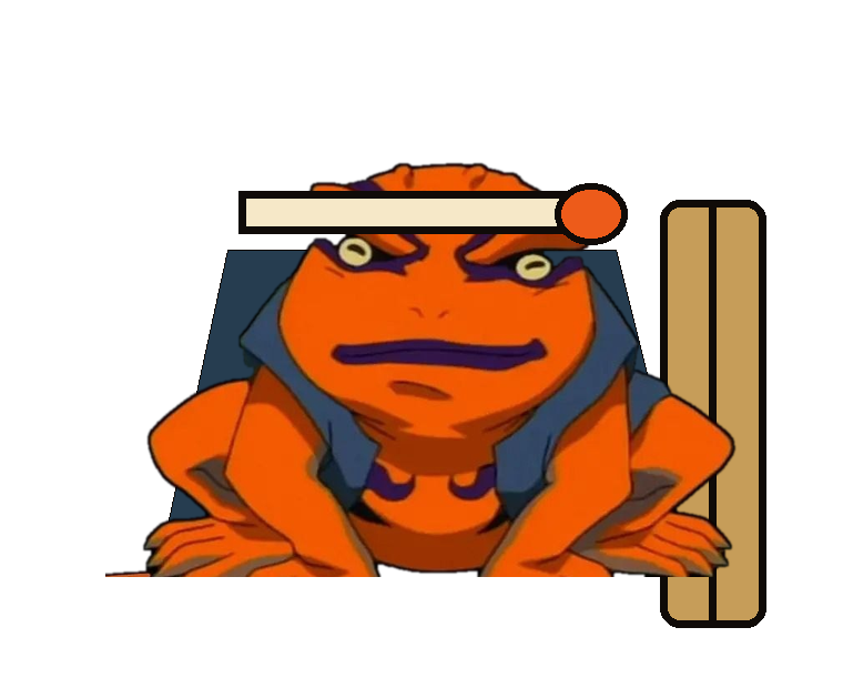 Animated Gamakichi mountain jumping character